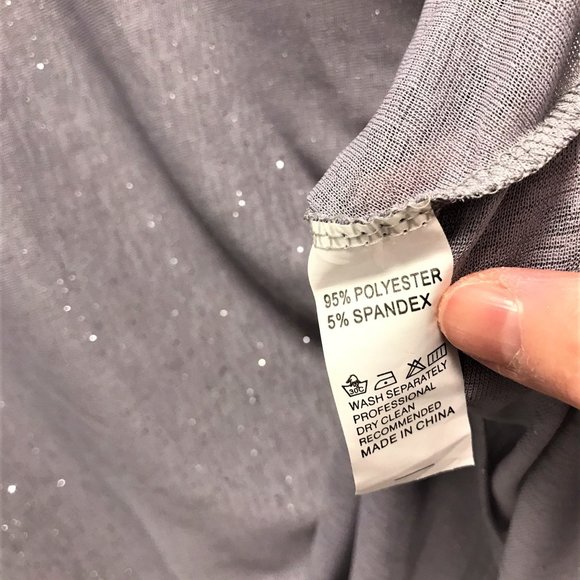 Grey Pearls Embellished Kimono Sleeve Tunic Top Size L - Picture 4 of 4